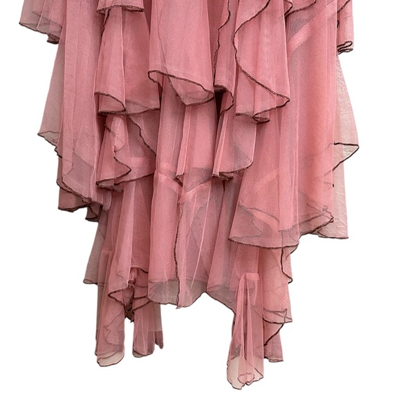 Free People FP One + Net Godet Half Slip Sheer Skirt in Apricot Combo - Picture 7 of 15